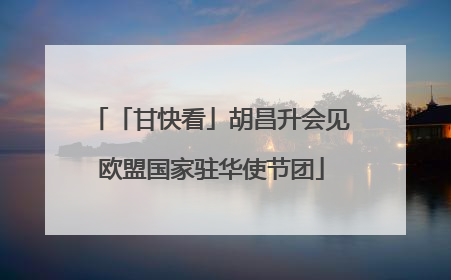 「甘快看」胡昌升会见欧盟国家驻华使节团