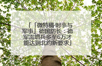「微特稿·时事与军事」德国防长：德军需增兵多至6万才能达到北约新要求