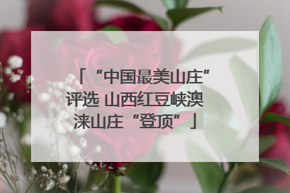 “中国最美山庄”评选 山西红豆峡澳涞山庄“登顶”