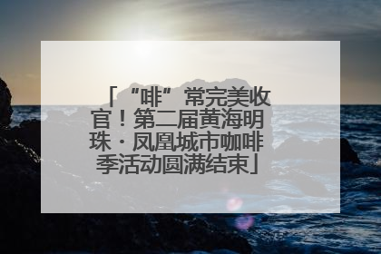 “啡”常完美收官！第二届黄海明珠・凤凰城市咖啡季活动圆满结束