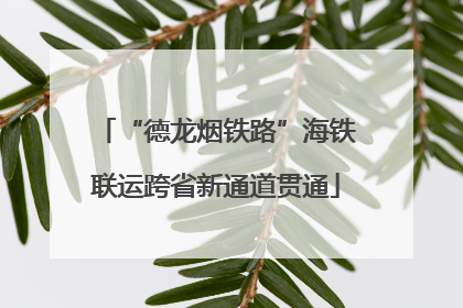 “德龙烟铁路”海铁联运跨省新通道贯通