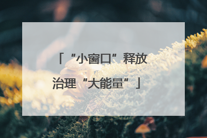 “小窗口”释放治理“大能量”
