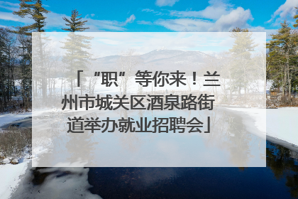 “职”等你来！兰州市城关区酒泉路街道举办就业招聘会
