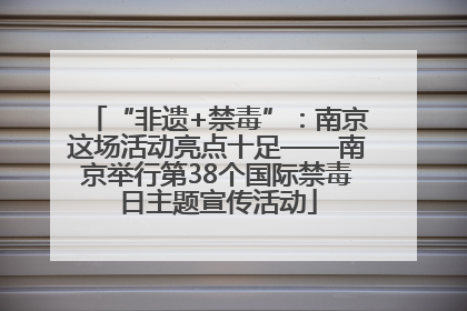 “非遗+禁毒”：南京这场活动亮点十足——南京举行第38个国际禁毒日主题宣传活动