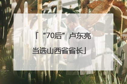 “70后”卢东亮当选山西省省长