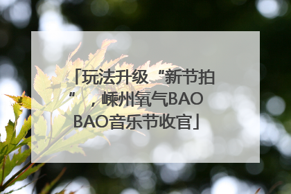 玩法升级“新节拍”，嵊州氧气BAOBAO音乐节收官