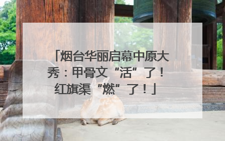 烟台华丽启幕中原大秀：甲骨文“活”了！红旗渠“燃”了！