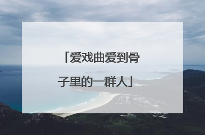 爱戏曲爱到骨子里的一群人