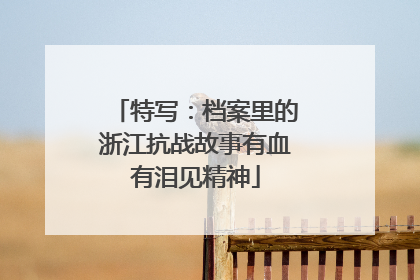 特写：档案里的浙江抗战故事有血有泪见精神