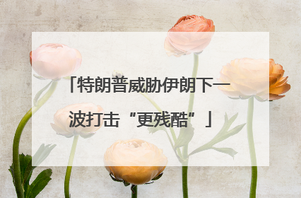 特朗普威胁伊朗下一波打击“更残酷”