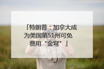 特朗普：加拿大成为美国第51州可免费用“金穹”