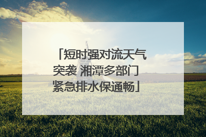 短时强对流天气突袭 湘潭多部门紧急排水保通畅