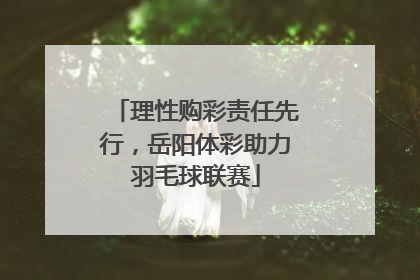 理性购彩责任先行，岳阳体彩助力羽毛球联赛