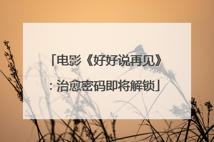 电影《好好说再见》：治愈密码即将解锁