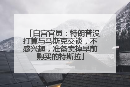 白宫官员：特朗普没打算与马斯克交谈，不感兴趣，准备卖掉早前购买的特斯拉
