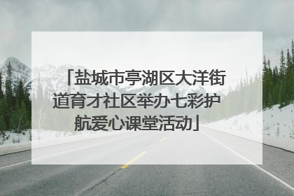 盐城市亭湖区大洋街道育才社区举办七彩护航爱心课堂活动