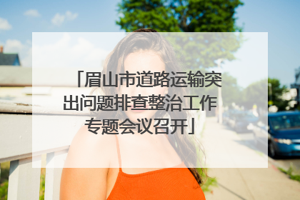 眉山市道路运输突出问题排查整治工作专题会议召开