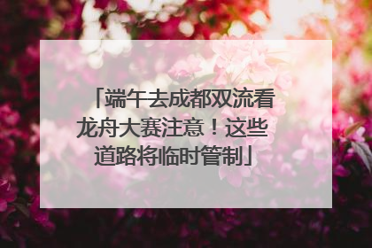 端午去成都双流看龙舟大赛注意！这些道路将临时管制