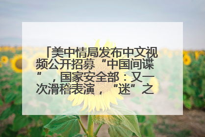 美中情局发布中文视频公开招募“中国间谍”，国家安全部：又一次滑稽表演，“迷”之操作沦为国际笑柄