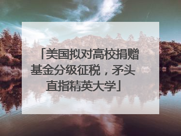 美国拟对高校捐赠基金分级征税，矛头直指精英大学