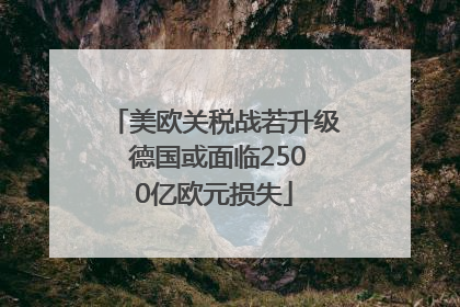 美欧关税战若升级 德国或面临2500亿欧元损失