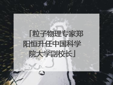 粒子物理专家郑阳恒升任中国科学院大学副校长