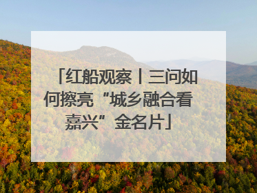 红船观察丨三问如何擦亮“城乡融合看嘉兴”金名片
