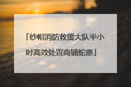 纱帽消防救援大队半小时高效处置商铺蛇患