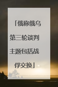 俄称俄乌第三轮谈判主题包括战俘交换