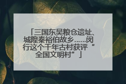 三国东吴粮仓遗址、城隍秦裕伯故乡……闵行这个千年古村获评“全国文明村”