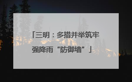 三明：多措并举筑牢强降雨“防御墙”