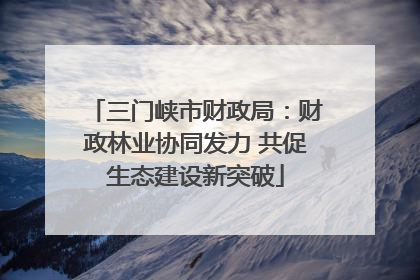 三门峡市财政局：财政林业协同发力 共促生态建设新突破