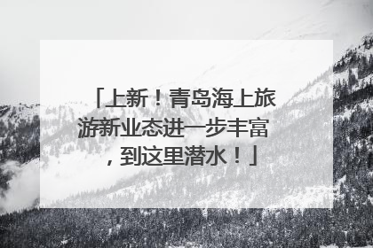上新！青岛海上旅游新业态进一步丰富，到这里潜水！