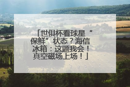 世俱杯看球星“保鲜”状态？海信冰箱：这题我会！真空磁场上场！