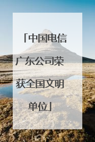 中国电信广东公司荣获全国文明单位