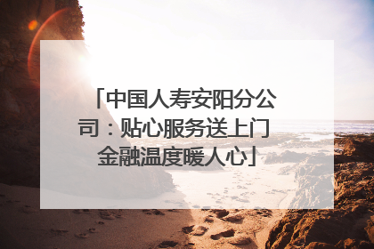 中国人寿安阳分公司：贴心服务送上门 金融温度暖人心
