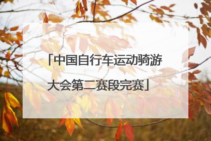 中国自行车运动骑游大会第二赛段完赛