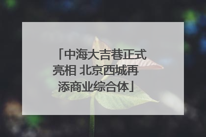 中海大吉巷正式亮相 北京西城再添商业综合体