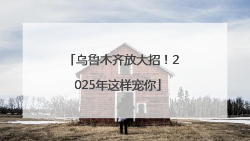 乌鲁木齐放大招！2025年这样宠你