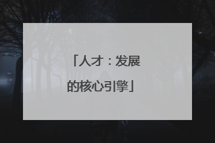 人才：发展的核心引擎
