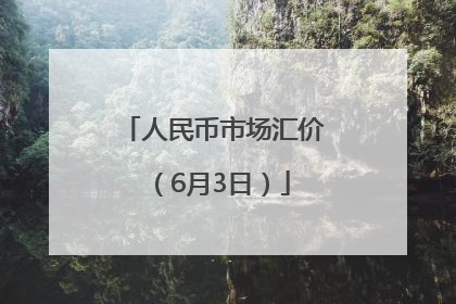 人民币市场汇价（6月3日）