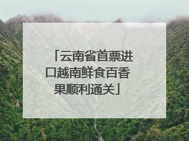 云南省首票进口越南鲜食百香果顺利通关