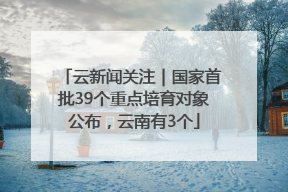 云新闻关注｜国家首批39个重点培育对象公布，云南有3个