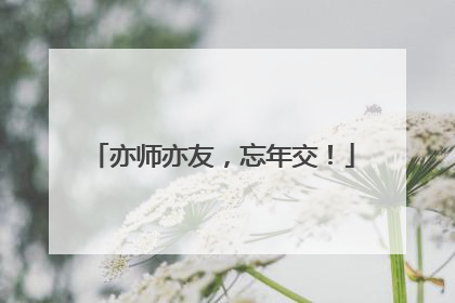 亦师亦友，忘年交！