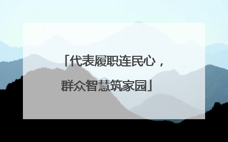 代表履职连民心，群众智慧筑家园