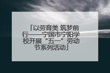 以劳育美 筑梦前行——宁国市宁阳学校开展“五一”劳动节系列活动