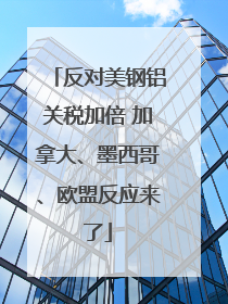 反对美钢铝关税加倍 加拿大、墨西哥、欧盟反应来了