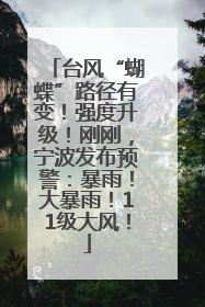 台风“蝴蝶”路径有变！强度升级！刚刚，宁波发布预警：暴雨！大暴雨！11级大风！