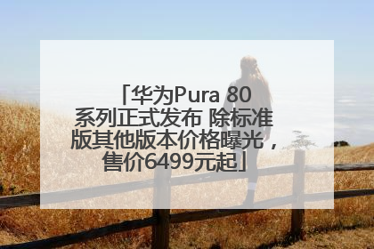 华为Pura 80系列正式发布 除标准版其他版本价格曝光，售价6499元起