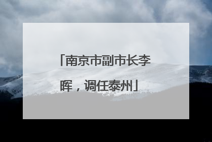 南京市副市长李晖，调任泰州